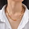 Luxury Natural Stone Pendant Maillard Beads Necklace for Women Caramel Temperament Neck Chain Charm Party Winter Jewelry Gift