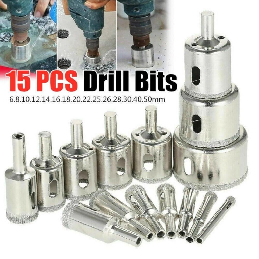 Diamond Grit Diamond Drill Bits Glass Hole Cutters Tile Drill Bit Set  Marble Cutting