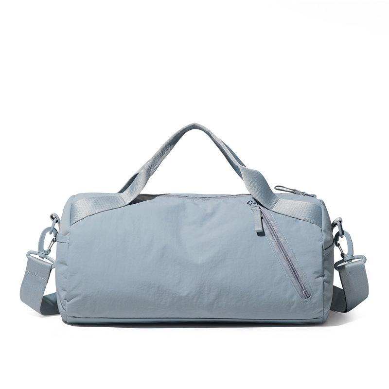 Solid Color Cylinder Travel Bag Portable Sports Fitness Bag Crossbody Bag