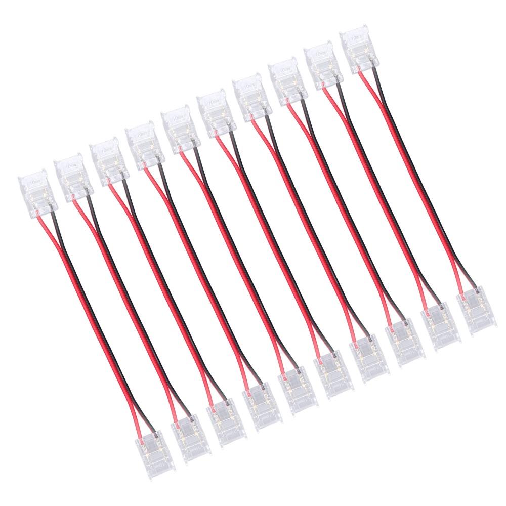 10pcs 8mm/10mm LED Strip Connector Double Headed Extension Connector  For Party