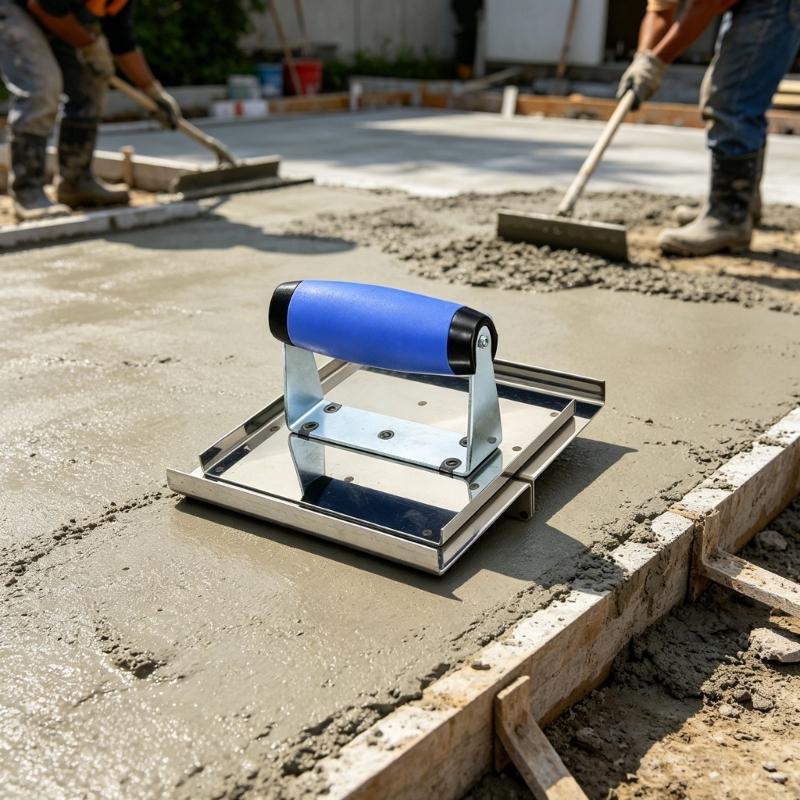 Stainless Steel Concrete Edging Tool With Nonslip Handle Concrete Groover Tool Ergonomic Hand Edger 6x6inch M4YD