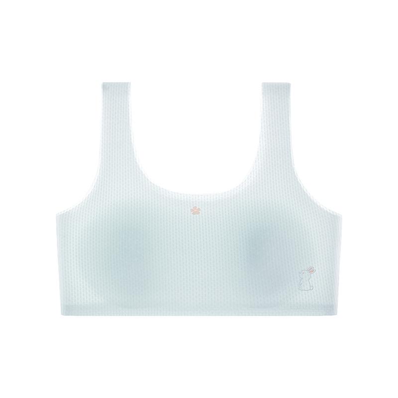 Seamless Breathable Antibacterial Developmental Bra for Middle School Girls Fresh Blue