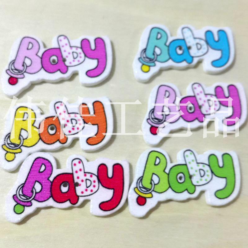 

Multicolor Cartoon Letter Wooden Buttons for Kids Handmade Crafts