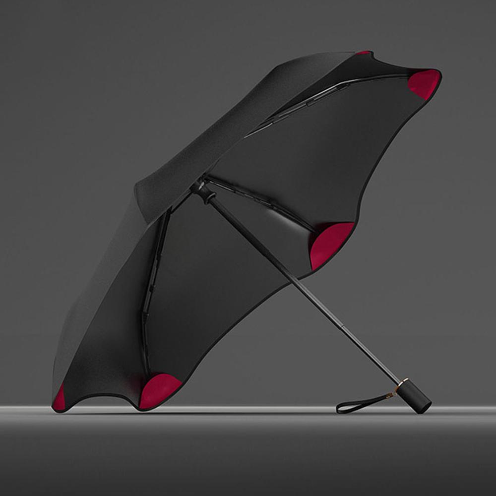 

Зонт от солнца женский безопасный скругленный край анти-УФ складной зонтик от дождя 6 ребер ветрозащитный дорожный зонт для гольфа для девочек чёрный