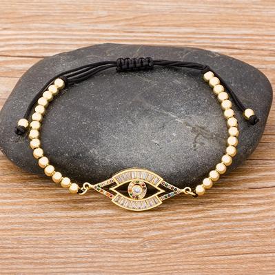 Nidin Hamsa Hand Evil Eye Copper Beads Adjustable Bracelet Lucky Braided Rope Bracelet 5 Styles For Women Men Party Jewelry