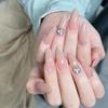 Ins Style Press On Nails Butterfly Pearl Handmade Fake Removable Women