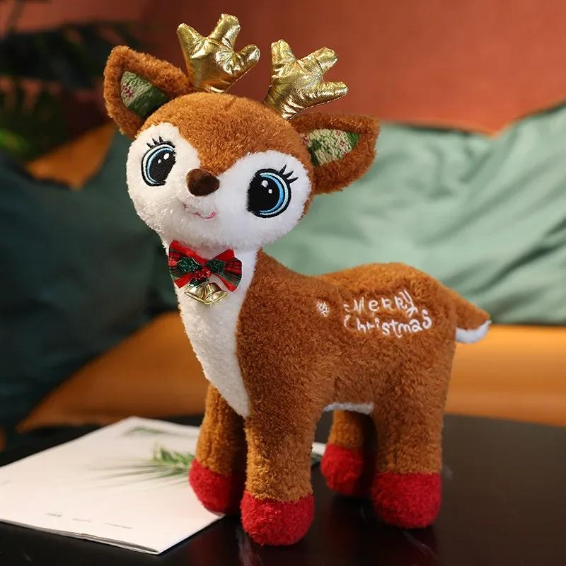 Cartoon Idea Dream Christmas Elk Plush Doll Pillow Stand Deer Plush Toy Home Decoration Party New Year Holiday Gift