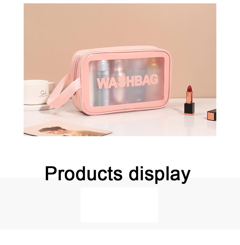 Clear Zipper Portable Pu Toiletry Bag Custom logo Waterpoof Make up Pouch Cosmetic Bag Women Transparent Travel Bag S