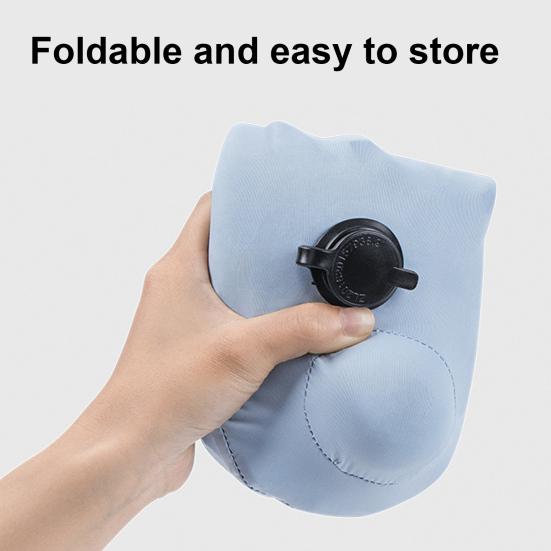 Inflatable U-shaped Pillow with Self-filled Design Built-in Air Pump Lightweight Portable Neck Support