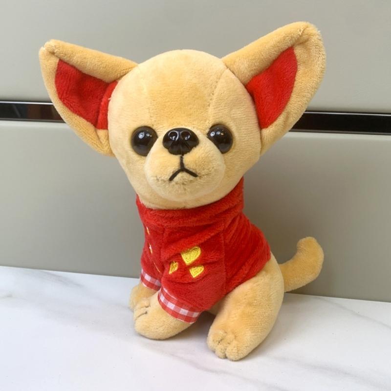 Soft Plush Chihuahua for Doll Stuffed Animal Toys Cute Cartoon Dog Toy for Girls Kids Lovely Birthday Christmas Present