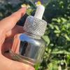 Skleněná lahvička s kapátkem s diamanty – 30ml luxusní nádobka na esenciální oleje na parfémy a péči o pleť