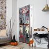Four-Sided Stretch Carpet Fabric Door Cover with Halloween Design - Easy Installation