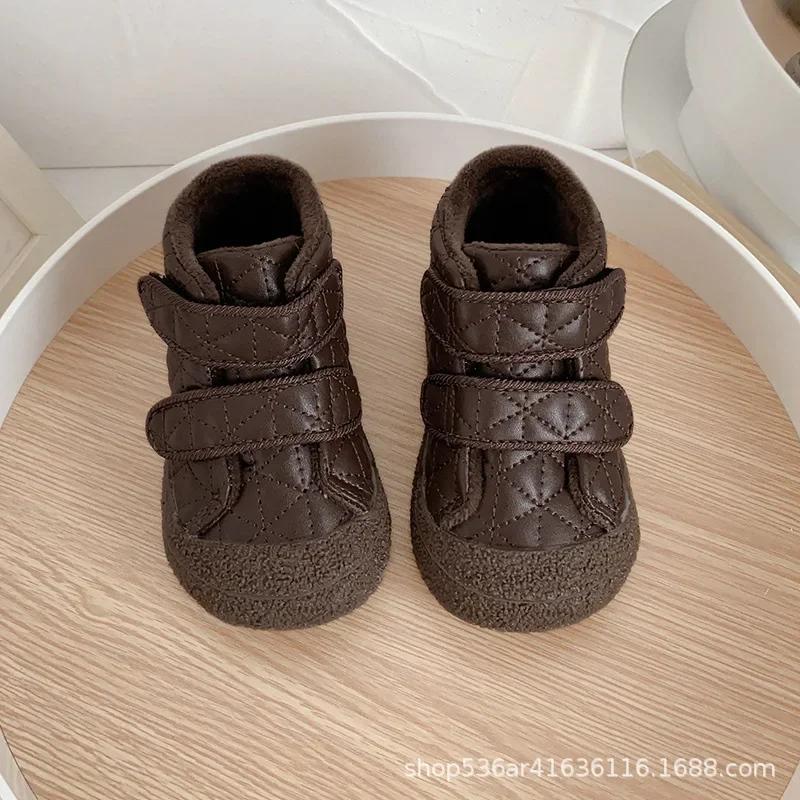 New Gril Sneaker Versatile Simple Comfort Child Sneakers Light Comfort Girl Shoes Warm Winter Boy Shoe Casual Cotton Shoe Tenis