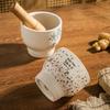Ceramic garlic mortar garlic crusher garlic garlic masher household grinding mortar stone mortar garlic mortar manual garlic jar