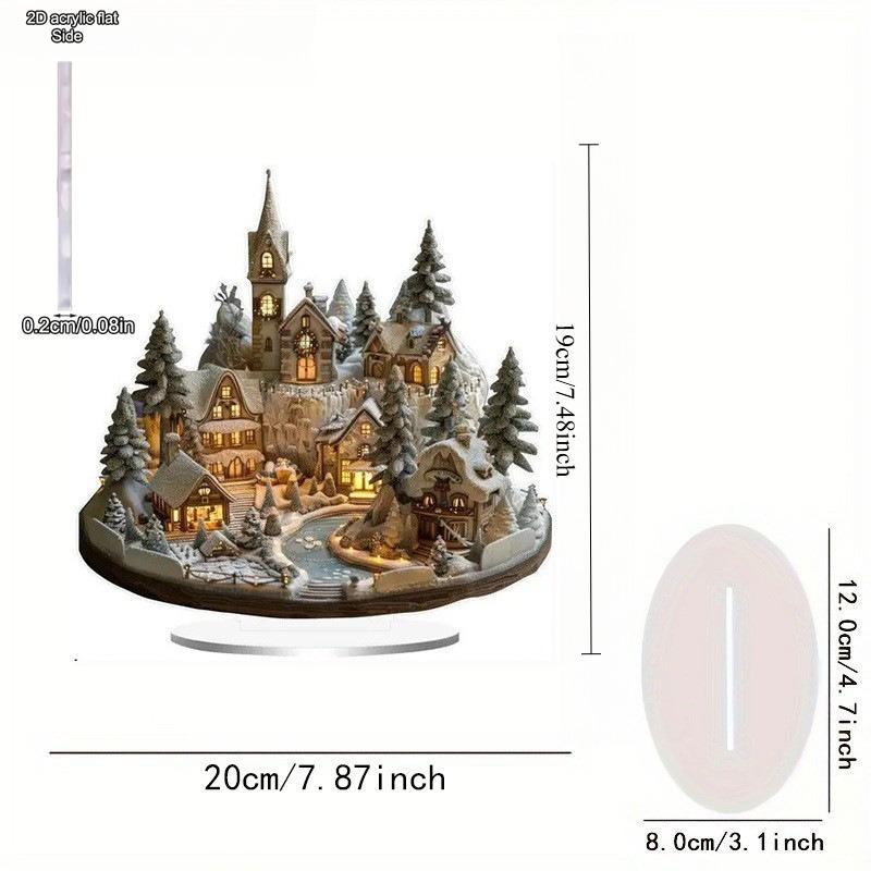 Christmas Desk Decor, Snow Scene House Design, Indoor/ Outdoor Home Office Decoration, Home Tabletop Decorations, Nurseries, Home Desk Living Room