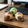 Mini Wood Carving Bird Ornament Hand-Carved Painted Bird Figurine Statue Sculpture Home Office Desktop Decoration Ornament