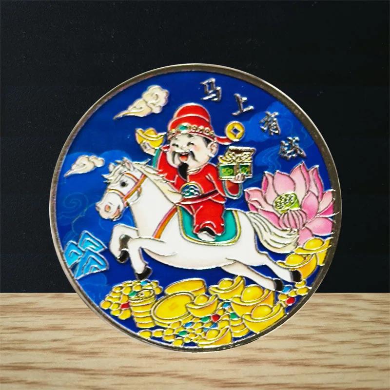 1Pc Metal 2026 Year Of The Horse Medal Zodiac Horse Commemorative Coin 40mm Auspicious Animal Horse 2026 New Year Souvenir