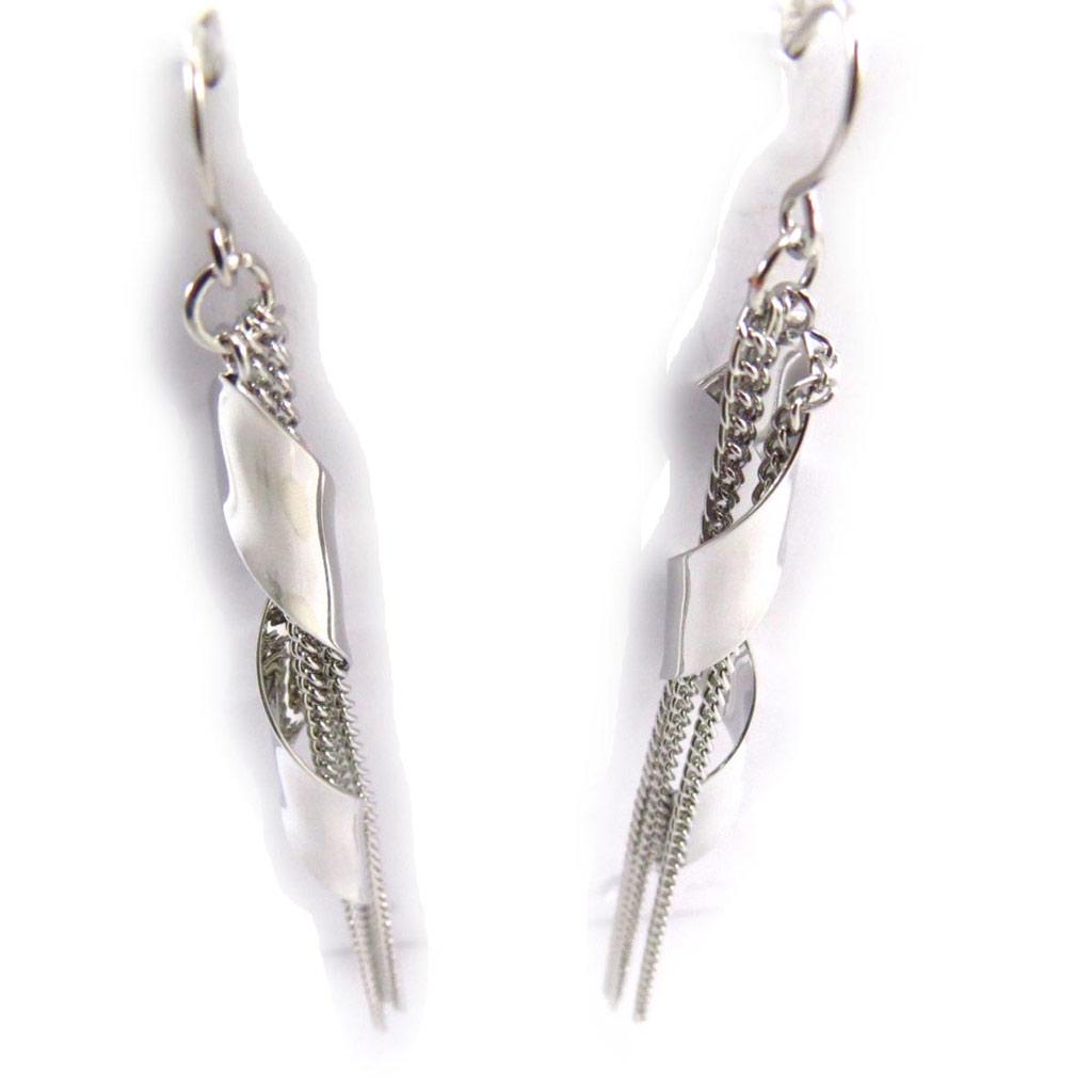 Les Trésors De Lily [J6709] - Silver 'Choreography' Designer Earrings