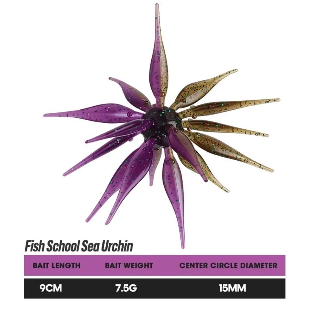 2pcs 2PCS Sea Urchin Fishing Lure Two-tone Color Tentacle Fishing Lure For Trout Fishing