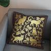 2D Golden Cats And Thorns Pattern Pillow Cover Pattern Cushion Cover Suitable For Sofa Bedroom Car Pillow Cover