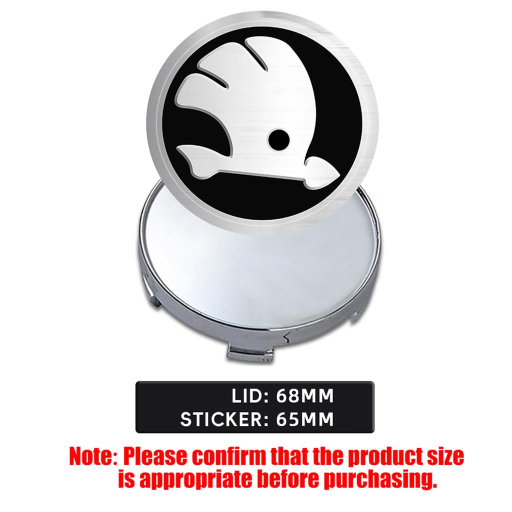 DDWO5 56/60/65/68MM Car Wheel Center Cover Badge Sticker Hub Cap Accessories For Skoda Kodiaq Octavia Enyaq Kamiq Scala Rapid MK2 MK3