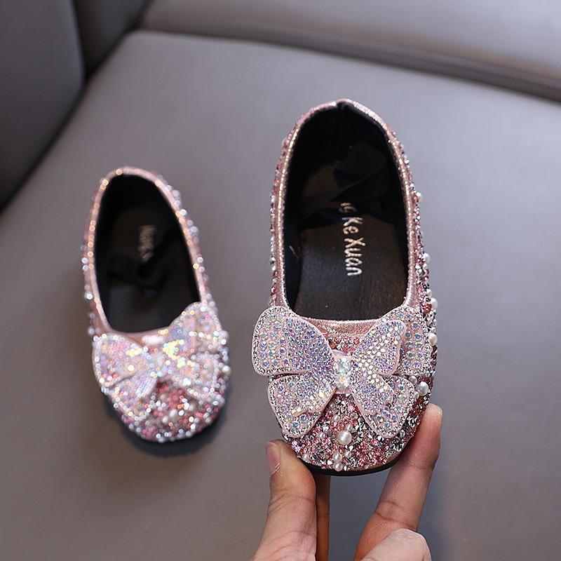 Autumn new style ladylike baby girl children's princess rhinestone single shoes leather shoes dance performance shoes