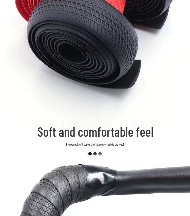 Comfort Grip Non-Slip Road Bike Handlebar Tape with Silicone Straps - Wear-Resistant Protection for Off-Road Drop Bars