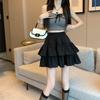 Women's Tiered Mini Skirt Elastic Waistband Casual Short Skirt Lightweight Layered Design Summer Skirt for Daily Wear