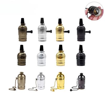 Vintage Lamp Holder Cable Lamp Holder Knob Switch Lighting Accessories Edison Vintage Copper Lamp Holder E27 Bar Restaurant