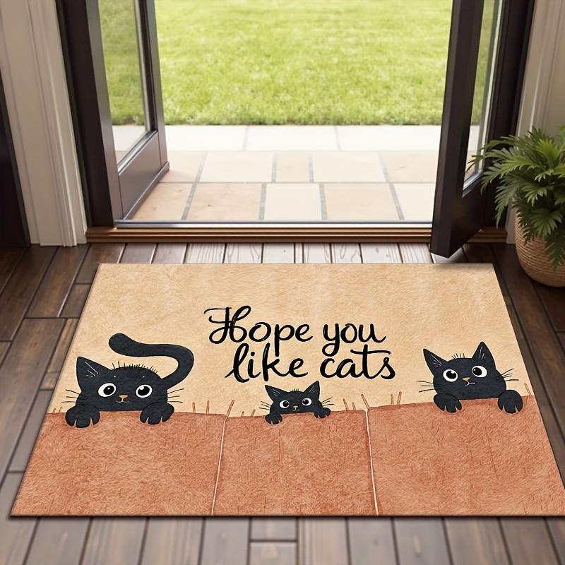 

Welcome To Our Fur Ever Home Doormat Cute Cats Design for Entryway Kitchen Bathroom Non Slip Durable Floor Mat Home Decoration 40x60cm