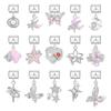 Pink Butterfly Romantic Flowers Heart Star Moon Pendant Italian Charm Links Fit 9mm Bracelet Stainless Steel DIY Making Jewelry