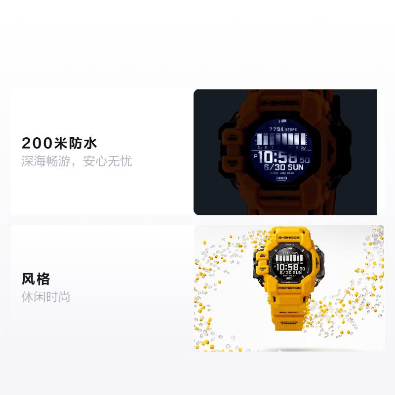 

CASIO 200m Waterproof Casual Quartz Resin Strap Men s Watch Black Dial GPR-H1000-9JR чорний