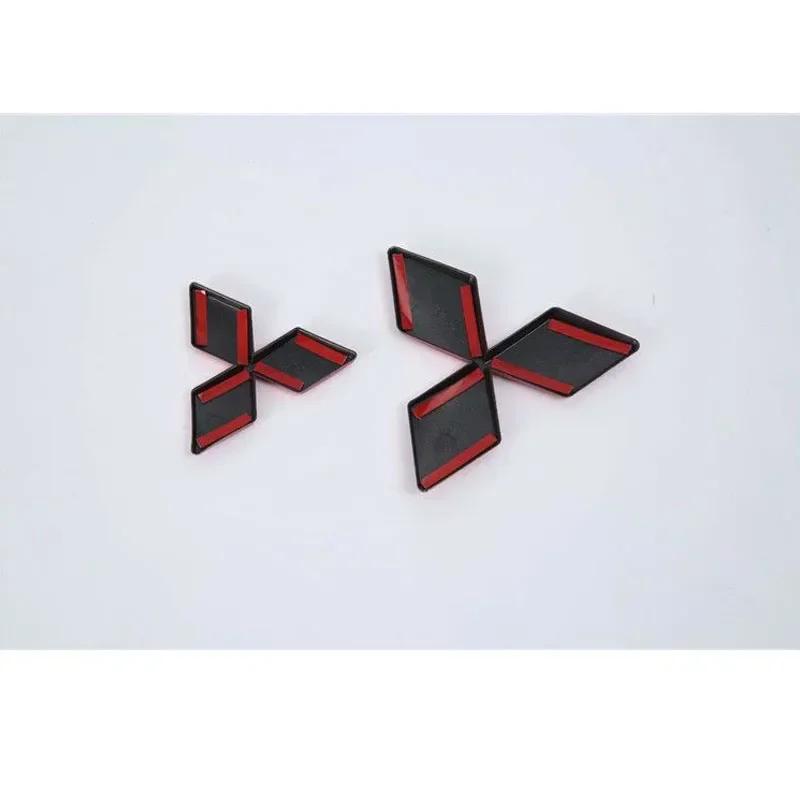 2PCS Car Front Grille Badge Rear Trunk Emblem for Mitsubishi Outlander 2016 Eclipse Cross 2018 ABS Glue Stickers Accessories