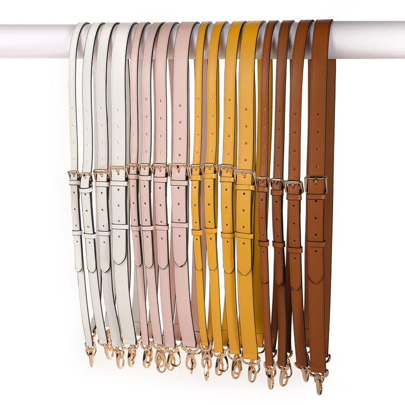 Adjustable Genuine Leather Crossbody Bag Strap - Thin Plain Weave for Women