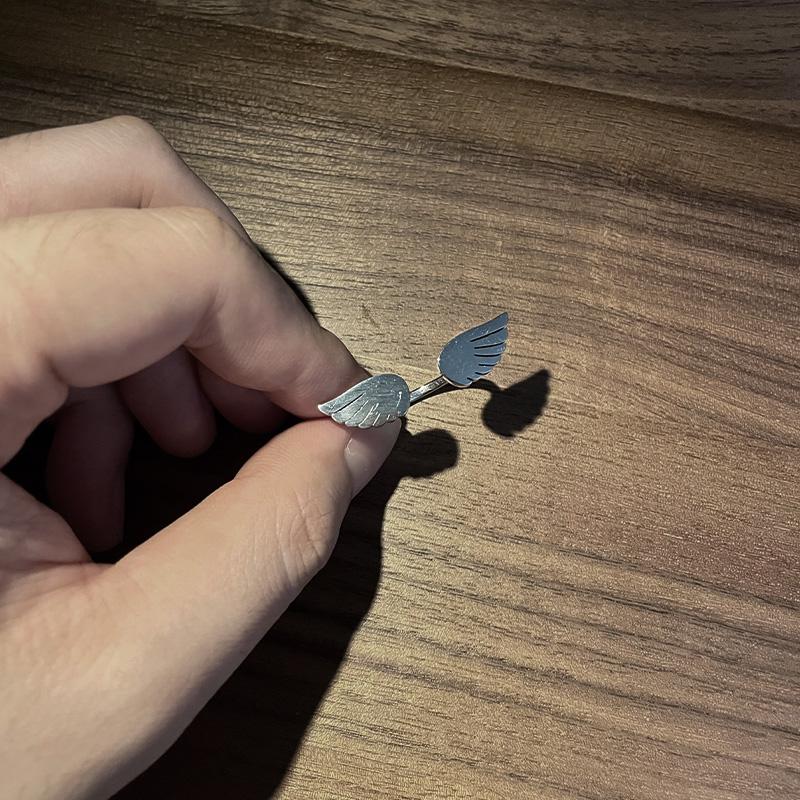 Cartoon Angel Wing Stainless Steel Rings For Men Women Adjustable Ring Unisex Fashion Accessories Designer Lovers Gift