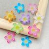10Pcs New Cute Resin Shiny Colorful Flowers Flat Back Home Decor Parts Embellishments For Hair Bows Accessories