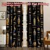 2D FLAT PRINTING 2pcs Curtains (Without Rod) Egyptian Symbols Illustration Modern Curtains Polyester Easy Install Curtains Art