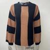 Lady Outwear Pullovers Striped Loose Fit Knitted Pullovers Women Autumn Spring Fashion Long Sleeve Knitwear Sweater Sexy