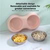 Pet Stainless Steel Double Bowl Dog Food Utensil Cat Bowl Simple Double Bowl Anti Rollover