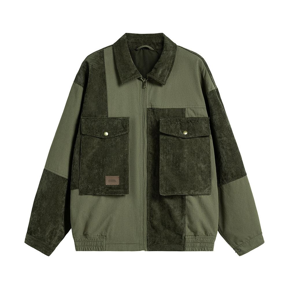Spring and Autumn Men's Japanese Work Style Thin Jacket Contrasting Color Design Outdoor Casual Personality Versatile