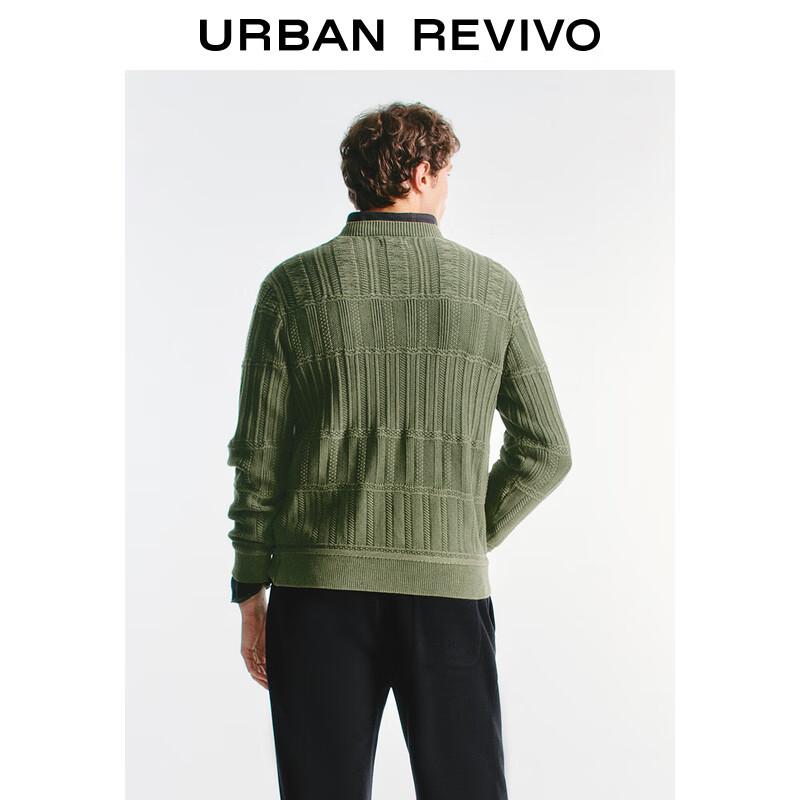 UR Men's Retro Round Neck Long Sleeve Knit Sweater