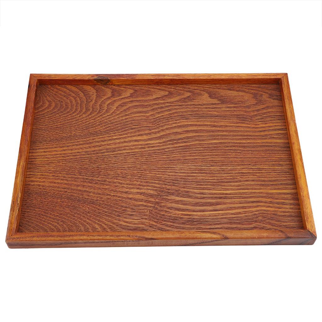 Rectangle Wooden Tea Tray Serving Table Plate Snacks Food Storage Dish for Hotel Home