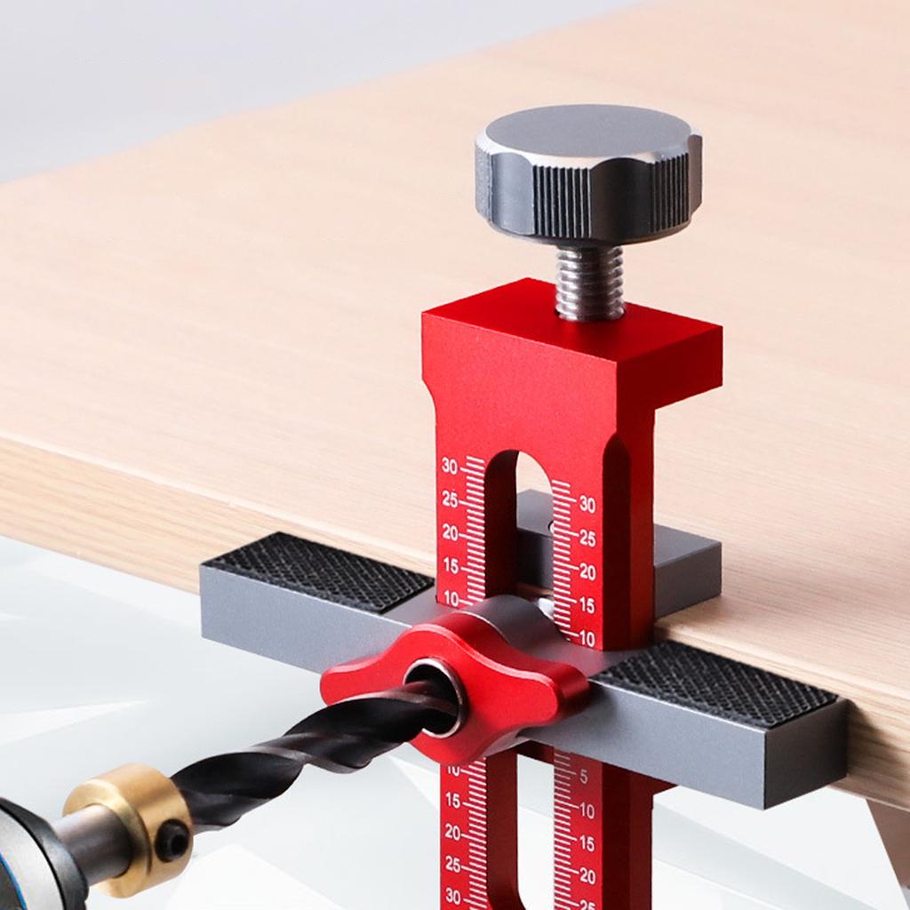 Adjustable Aluminum Alloy Cabinet Hardware Jig Precise Cabinet Door Installation Positioner for 7-40mm Thickness Panel