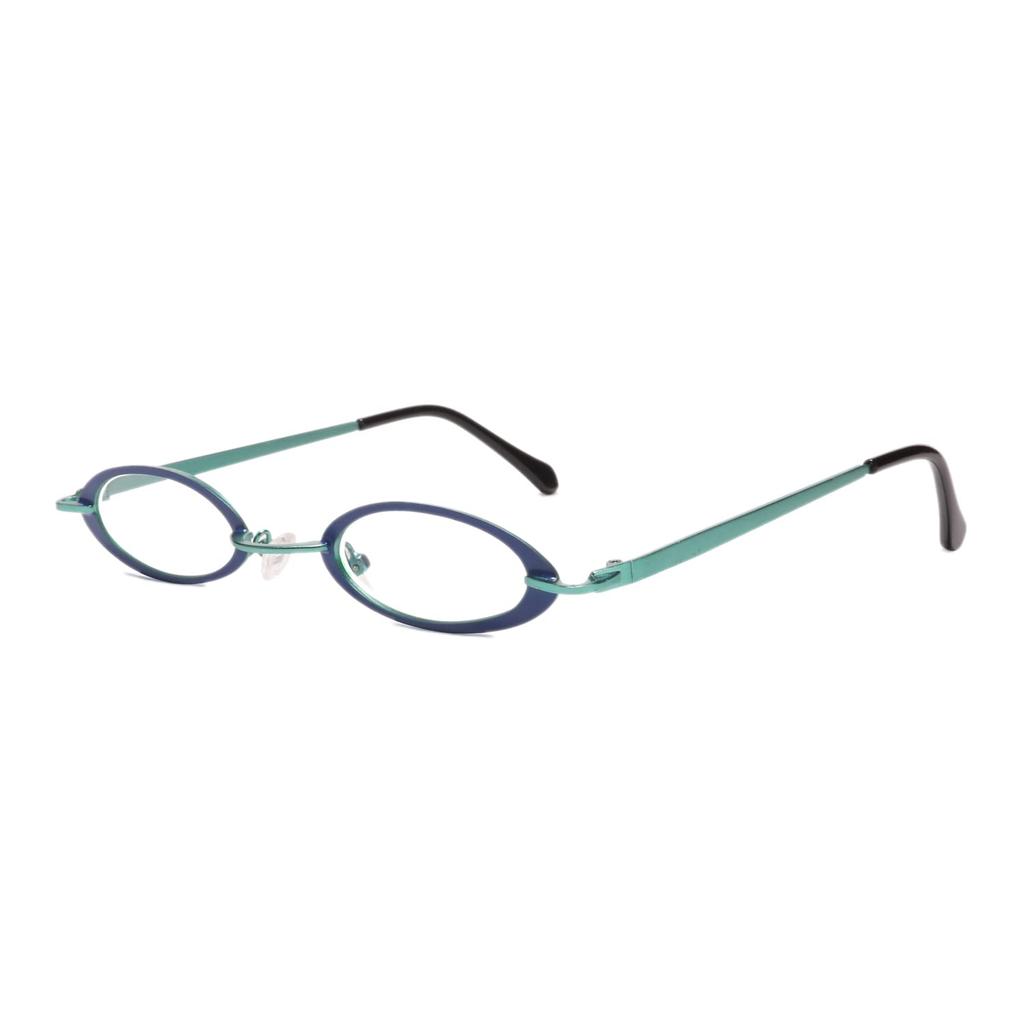 Blue Light Blocking Reading Retro Metal Stylish Reading Senior Glasses H6018 [Henghao] Glasses, Frame, Lightweight, Glasses, (Blue, +1.00)