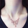 Purple Gold Shiny Flower Set Chain Rose Gold Plated Color Gold Fashion Luxury Clavicle Necklace