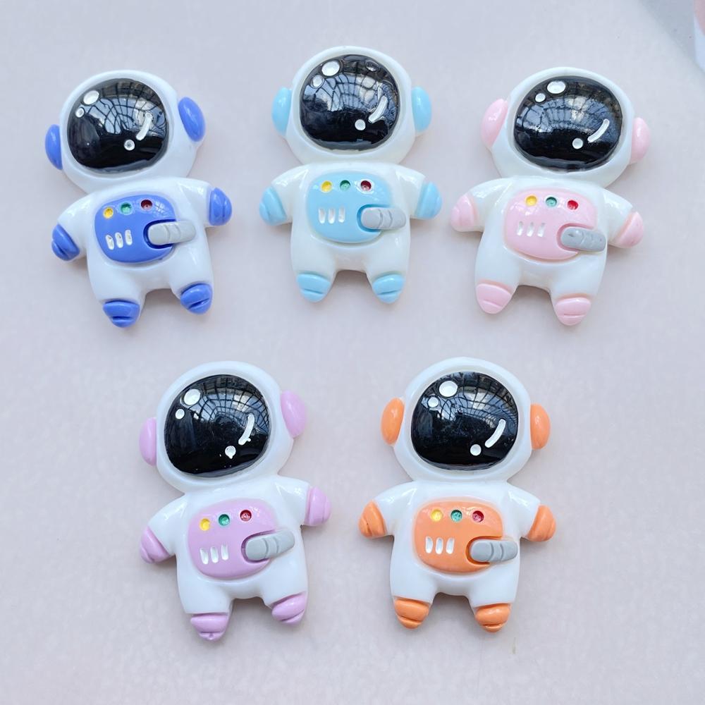 5pcs/10Pcs New Cute Resin Cartoon Astronaut Series Flat Back Scrapbooking DIY Jewelry Craft Decoration Accessories