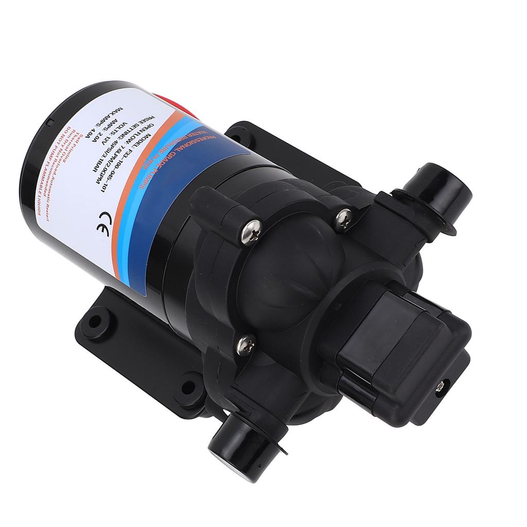 Selbstansaugende Membranwasserpumpe, 12 V DC, 2,0 GPM, 45 PSI, Frischwasserpumpe für Wohnmobile, Marine, Yacht, Caravan