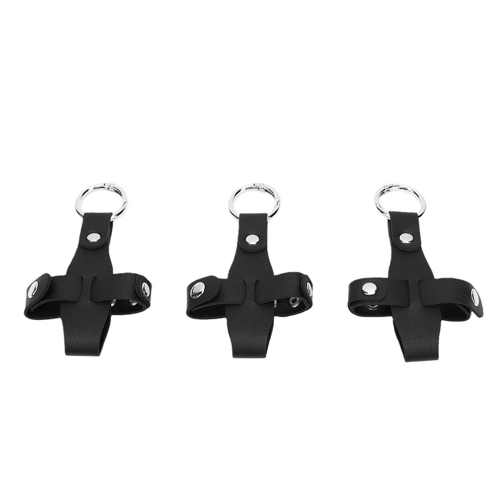 3PCS Bag Pouch with Tee Holder PU Leather Waist Hanging Holder Pouch for Outdoor Black