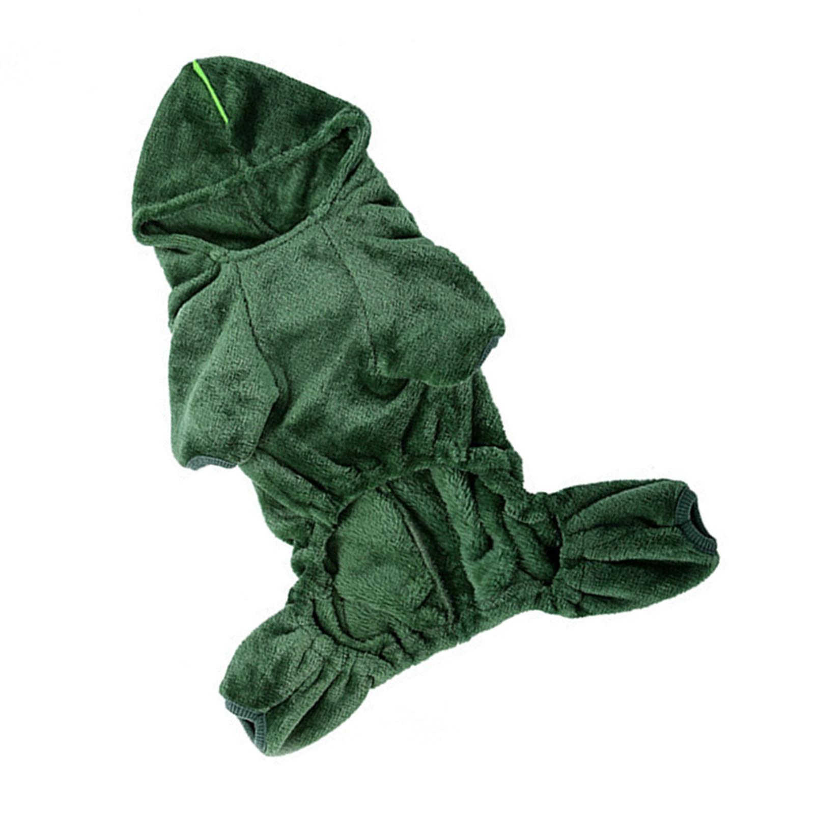 

Dog Cartoon Costume Cute Dinosaur Shape Soft Coral Fleece Warm Dog Halloween Costume Winter Hoodie Clothes for Dogs Cats XXL