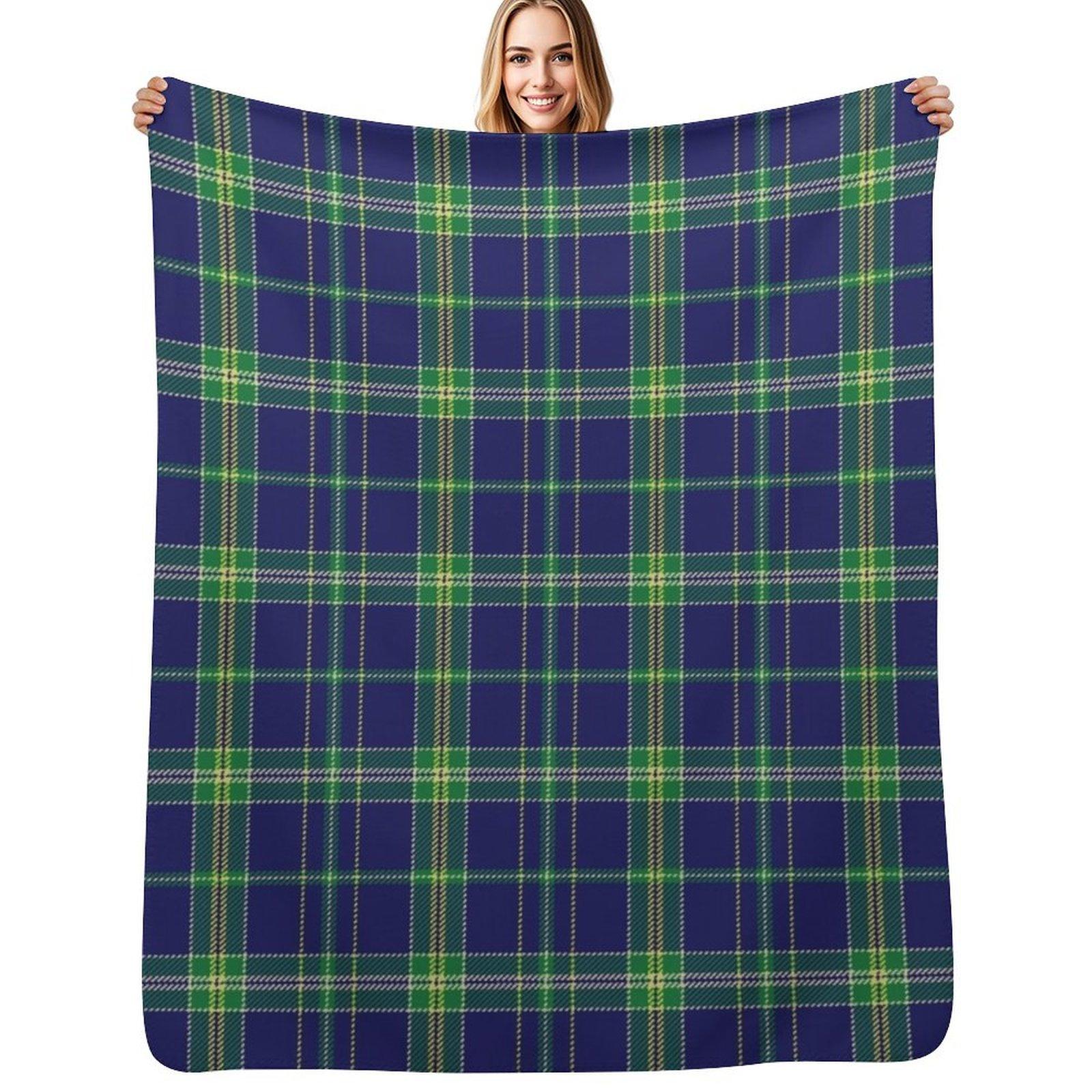 Lewis Family Welsh Dragon Tartan Throw Blanket Stain Resistant Cozy Warm Blanket Size: 75*100cm, Weight: 230 GSM